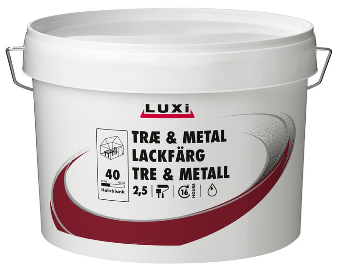 Tre- & metallmaling vannbasert RAL 9010 2,5 l - Luxi